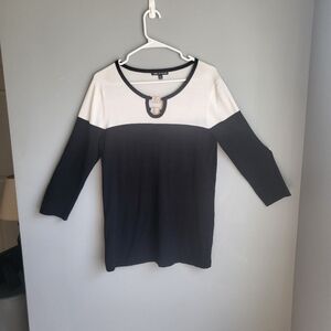 Cable & Gauge black and cream sweater